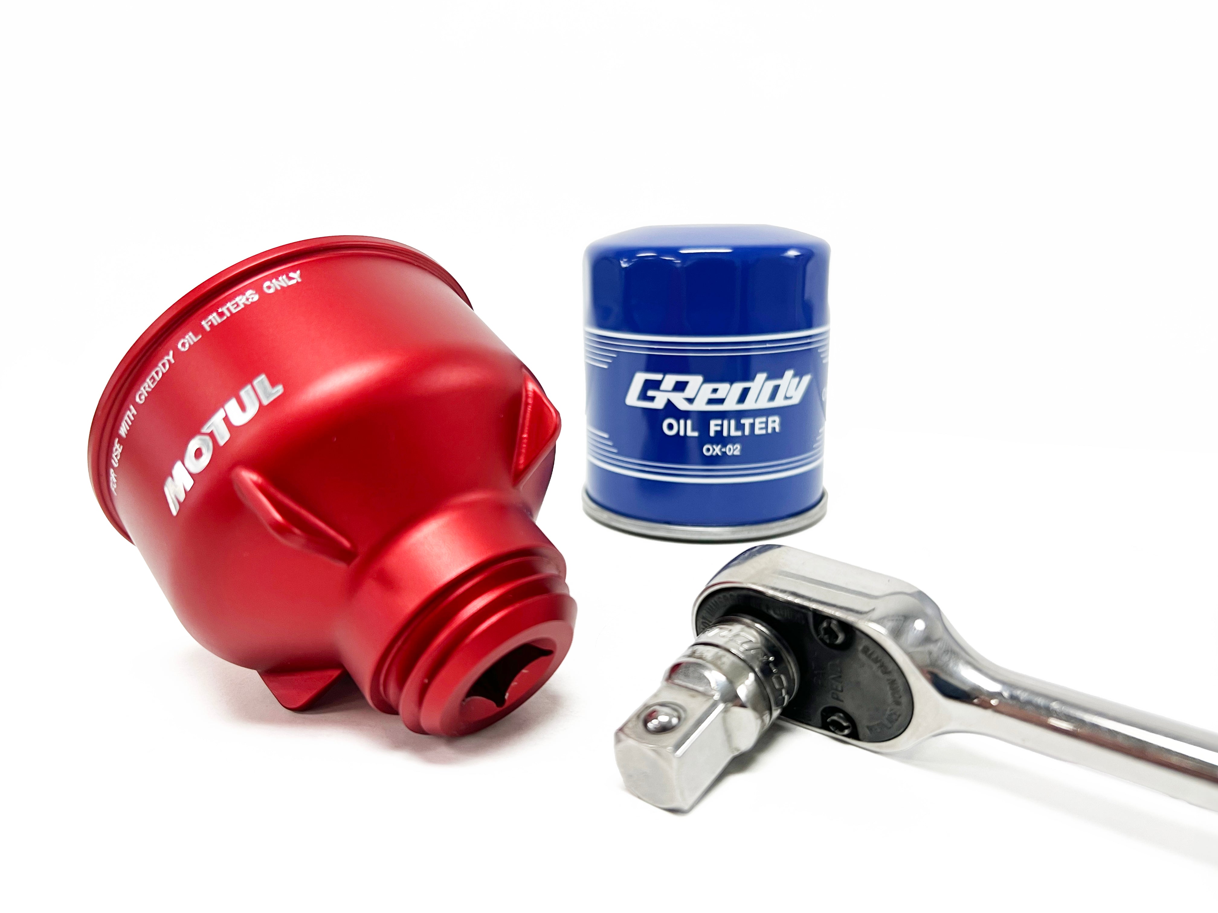 GReddy X Motul Aluminum Funnel / Oil Filter Removal Tool & GReddy Sports Oil Filter Set(s)
