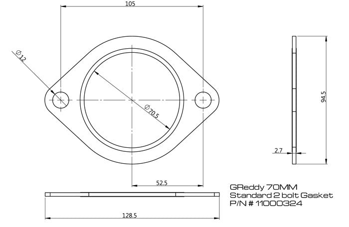 70MM EXHAUST SYSTEM GASKET - (11000324)