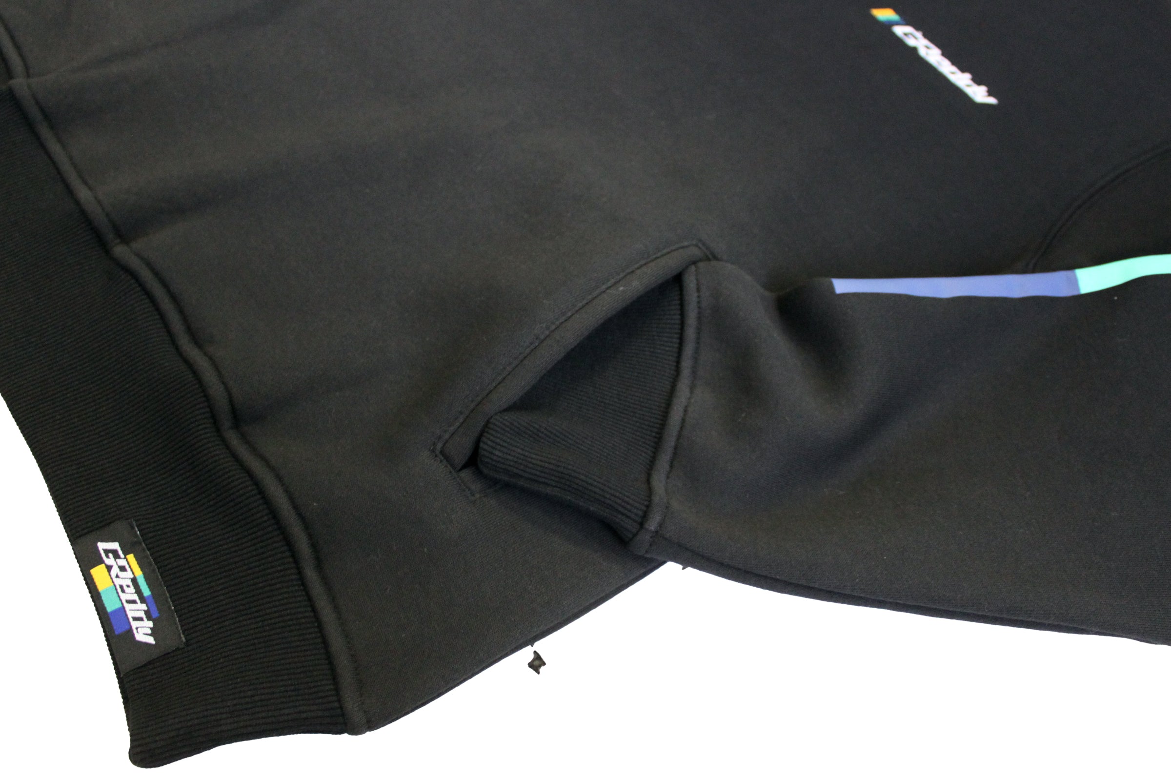 GReddy Embroidered Fleece, with Pockets and Sleeve stripes - Black